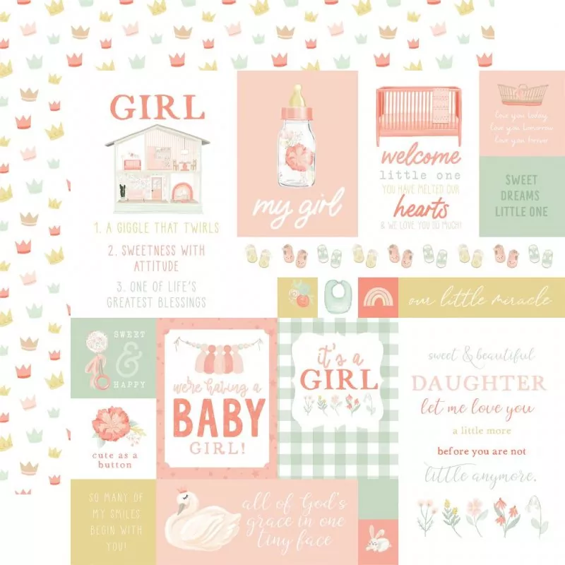 Echo Park It's A Girl 12x12 inch collection kit 4