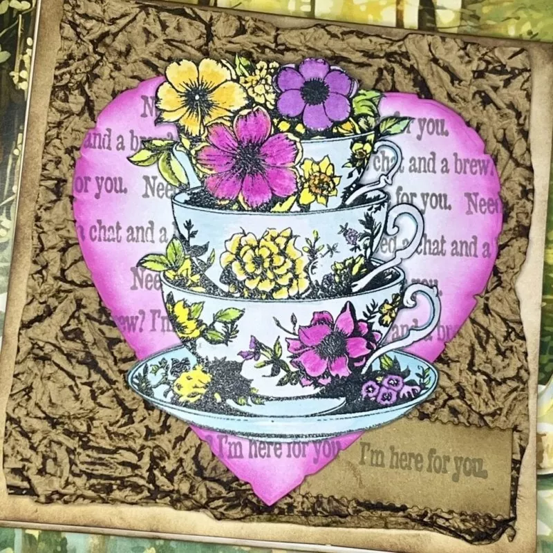 Time for Tea IndigoBlu Red Rubber Stamp 2