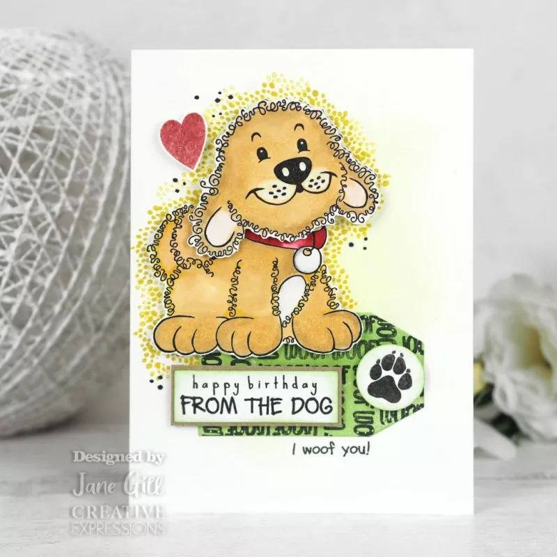 Fuzzy Friends - Parker The Puppy Clear Stamps Woodware Craft Collection 2