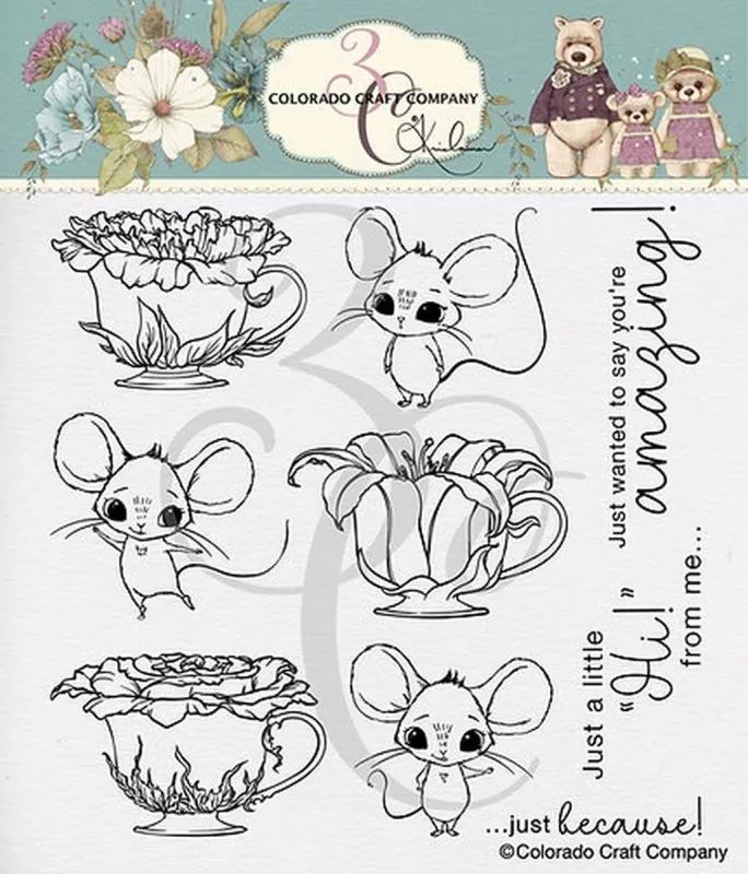 Teacups & Mice Clear Stamps Colorado Craft Company by Kris Lauren