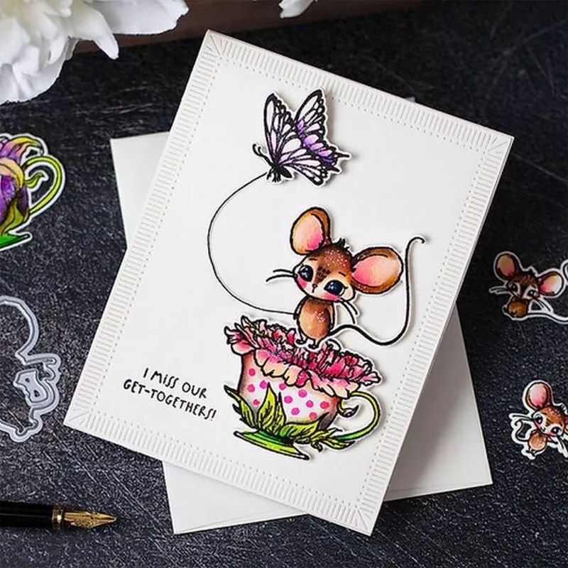 Teacups & Mice Stamp & Die Bundle Colorado Craft Company 2