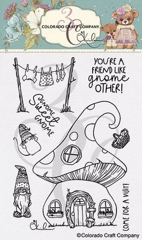 Gnome Home Clear Stamps Colorado Craft Company by Kris Lauren
