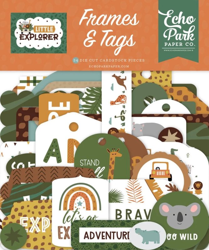 Little Explorer Frames & Tags Die Cut Embellishment Echo Park Paper Co
