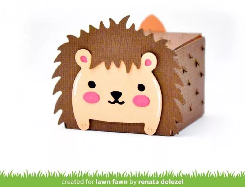 LF2439 Tiny Gift Box Hedgehog AddOn Dies Lawn Cuts Lawn Fawn 1