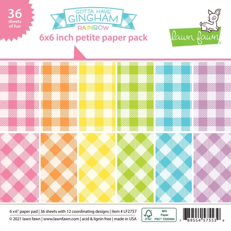 Gotta Have Gingham Rainbow Petite Paper Pack 6x6 Lawn Fawn