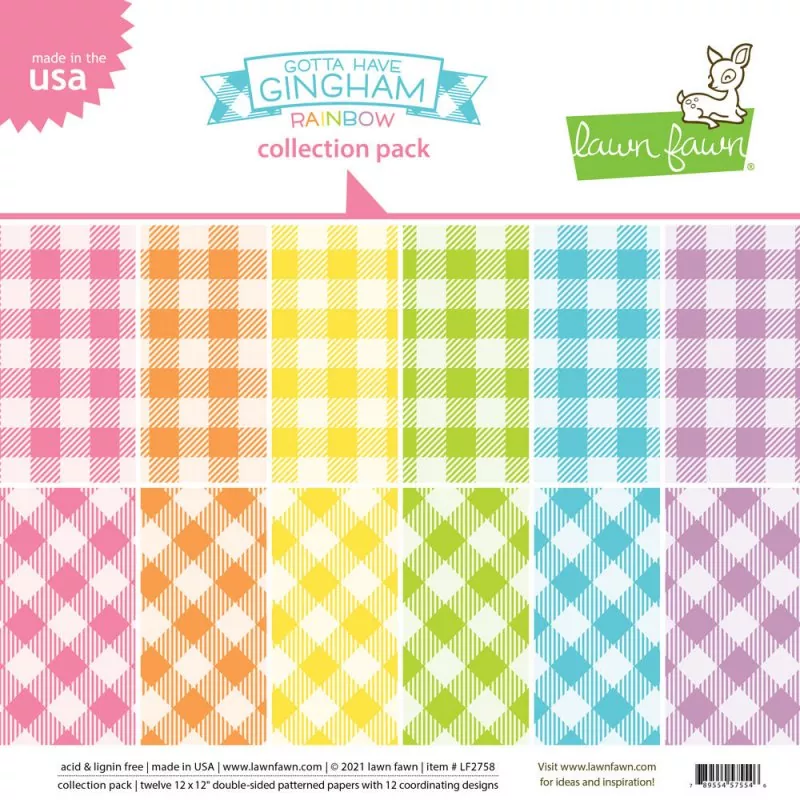 Gotta Have Gingham Rainbow Paper Collection Pack Lawn Fawn