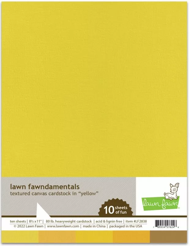 Yellow Textured Canvas Cardstock Lawn Fawn