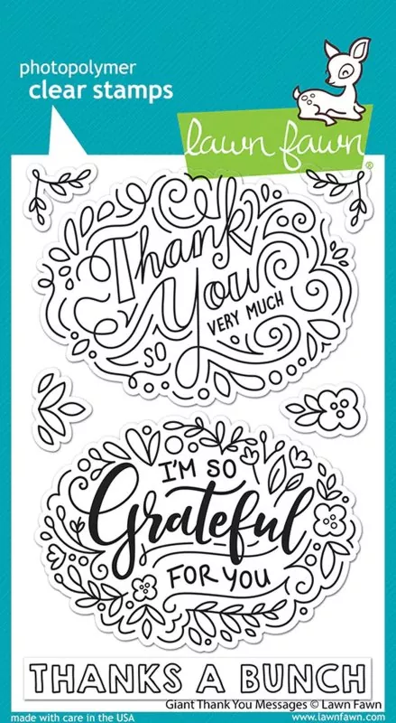 Giant Thank You Messages Clear Stamps Lawn Fawn