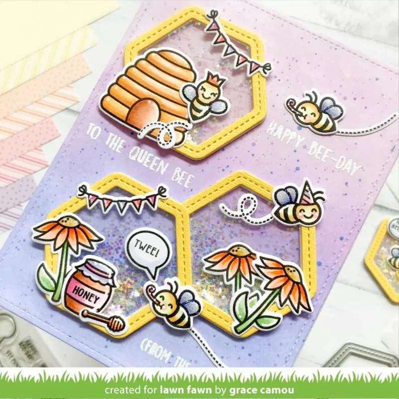 Honeycomb Shaker Gift Tag Dies Lawn Fawn 2