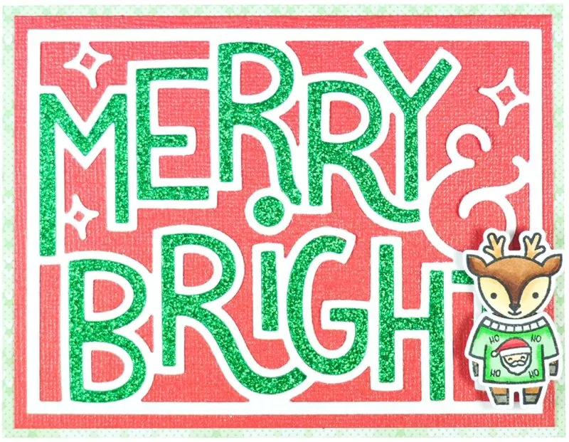 Giant Outlined Merry & Bright Dies Lawn Fawn 1