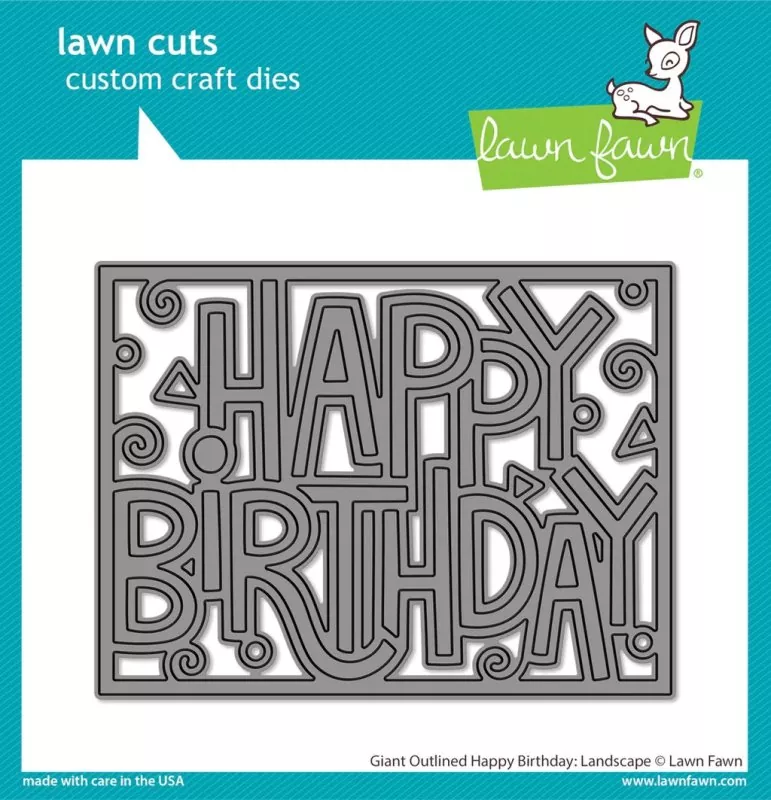 Giant Outlined Happy Birthday: Landscape Dies Lawn Fawn