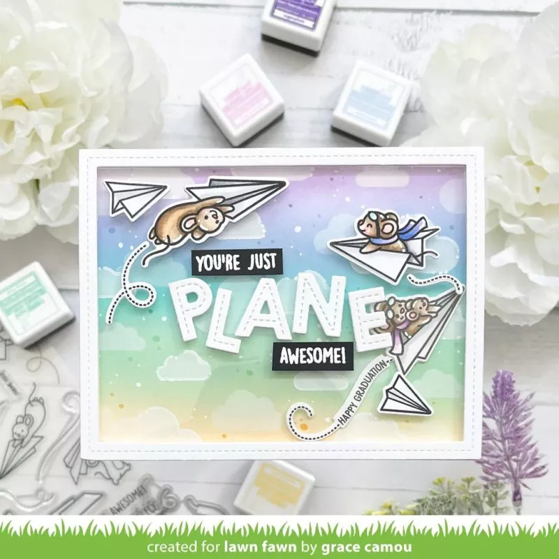 Just Plane Awesome Clear Stamps Lawn Fawn 1