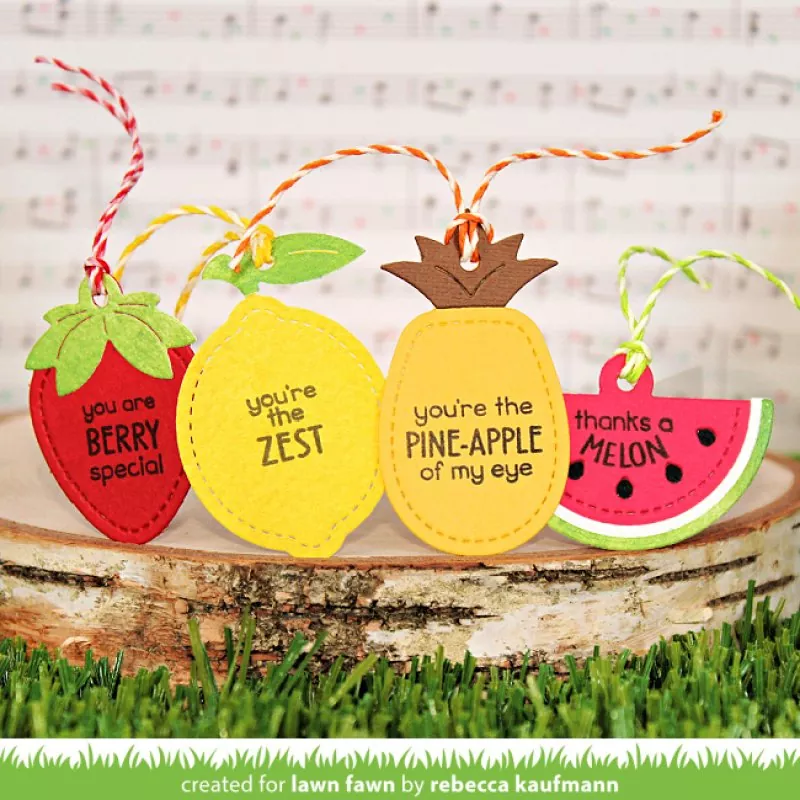 Tiny Tag Sayings: Fruit Clear Stamps Lawn Fawn 3