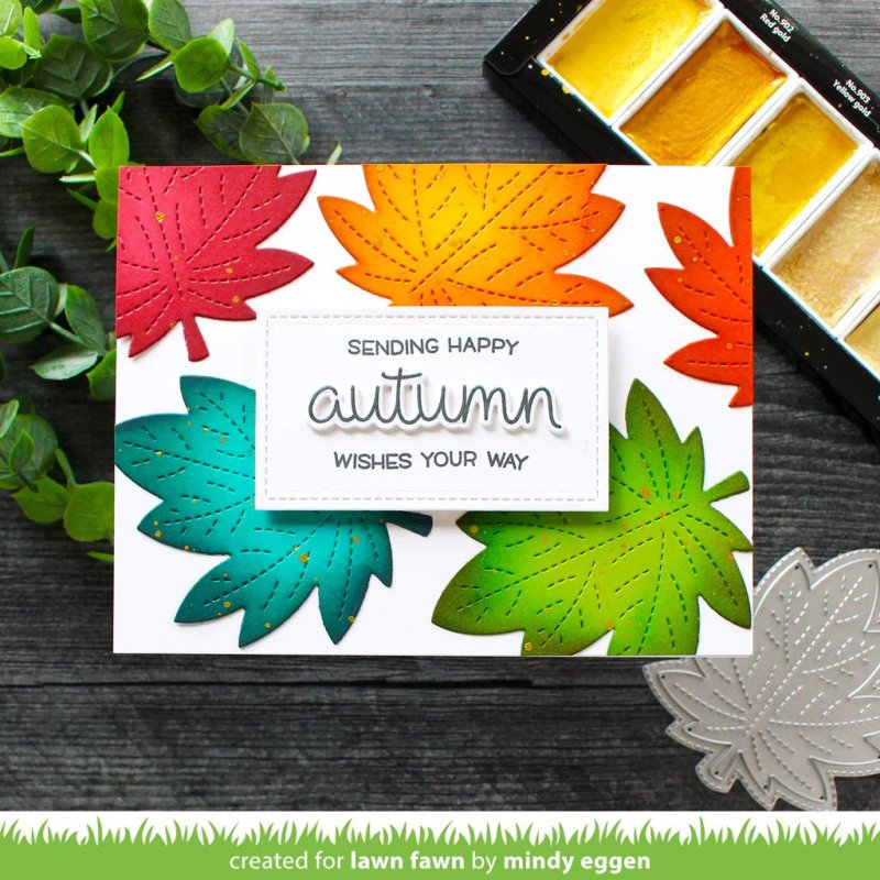 Outside In Stitched Maple Leaf Dies Lawn Fawn 1