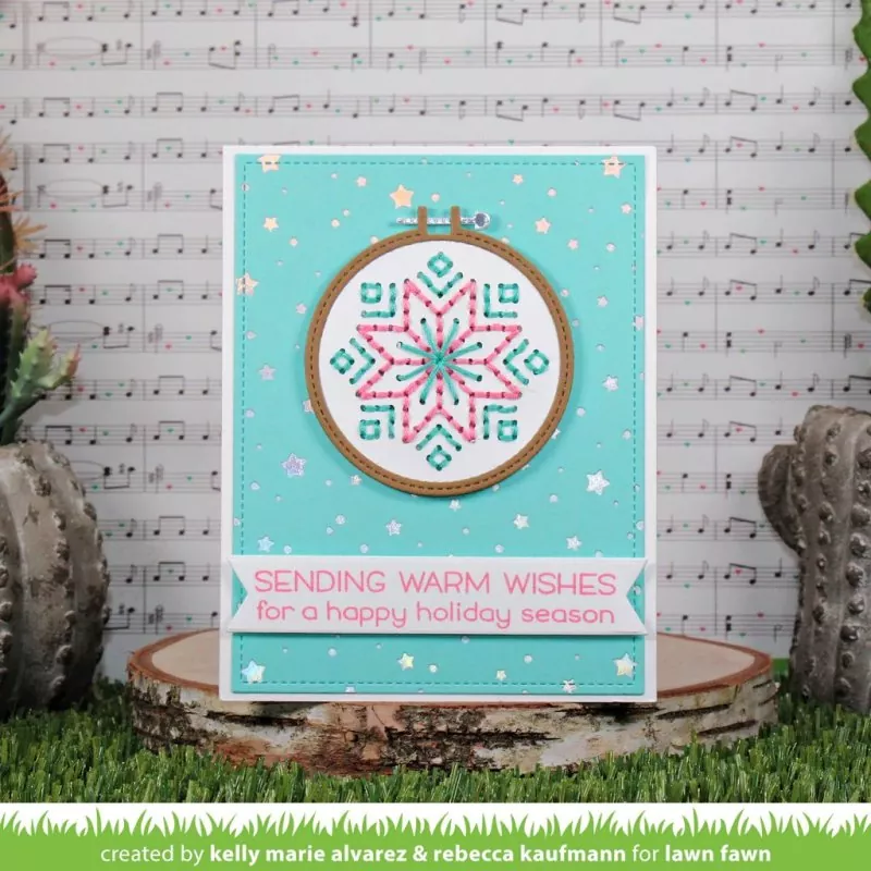 Embroidery Hoop Snowflake Add-On Dies Lawn Fawn 1