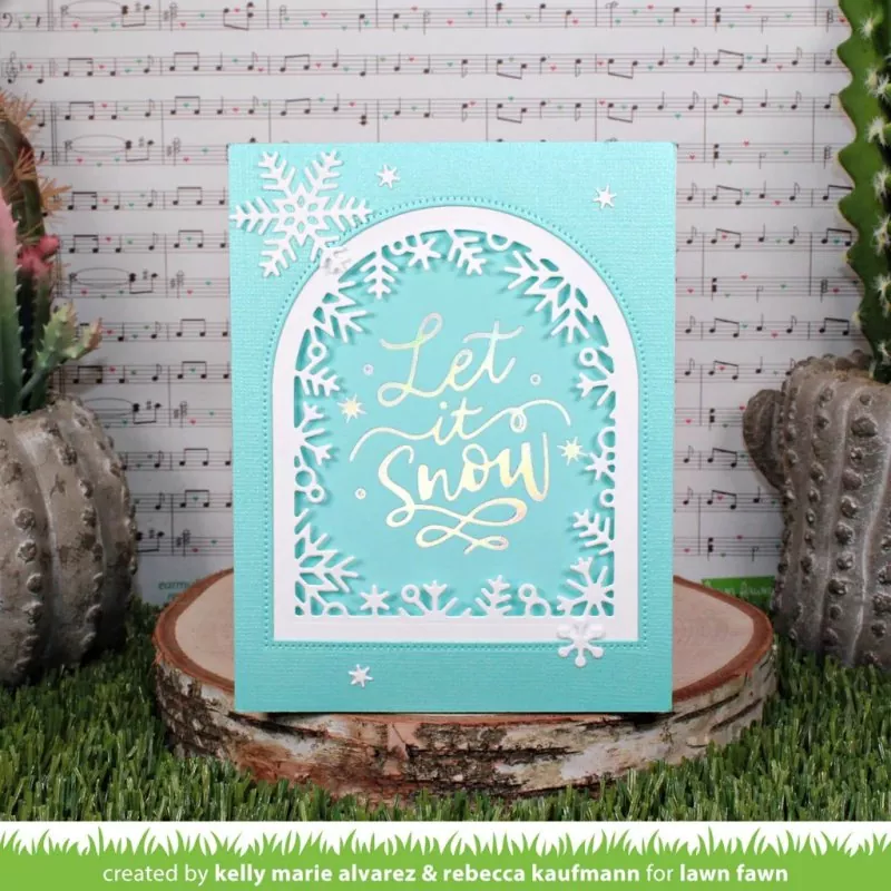 Lawn Fawn Foiled Sentiments: Let It Snow Hot Foil Plate 1