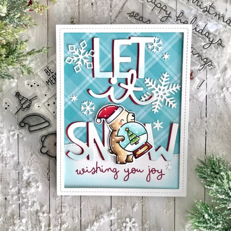 Little Snow Globe: Bear Clear Stamps Lawn Fawn 1