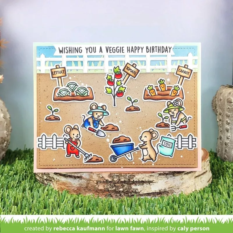 Veggie Happy Clear Stamps Lawn Fawn 3