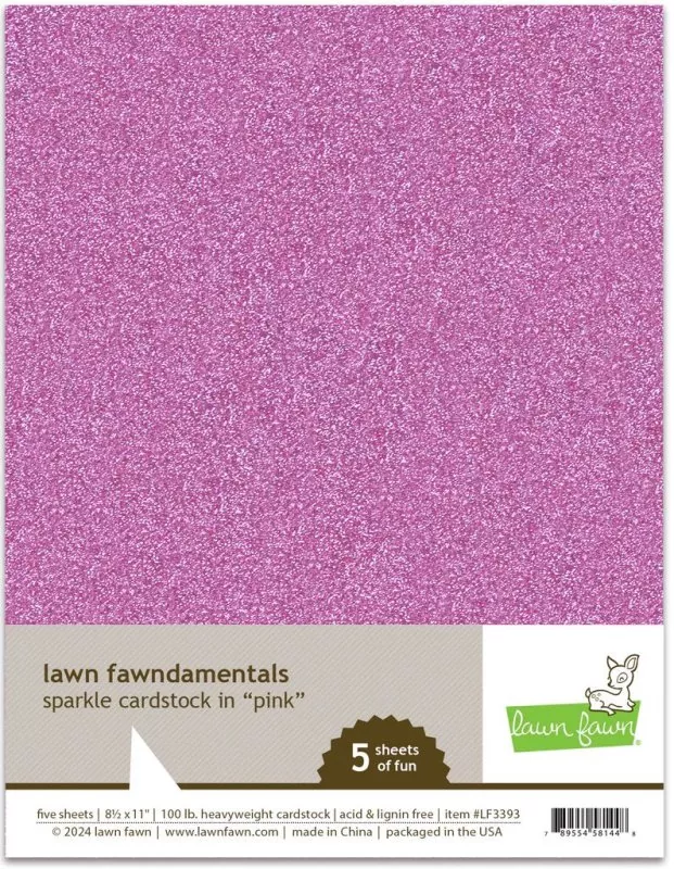 Sparkle Cardstock Spring Pink Lawn Fawn