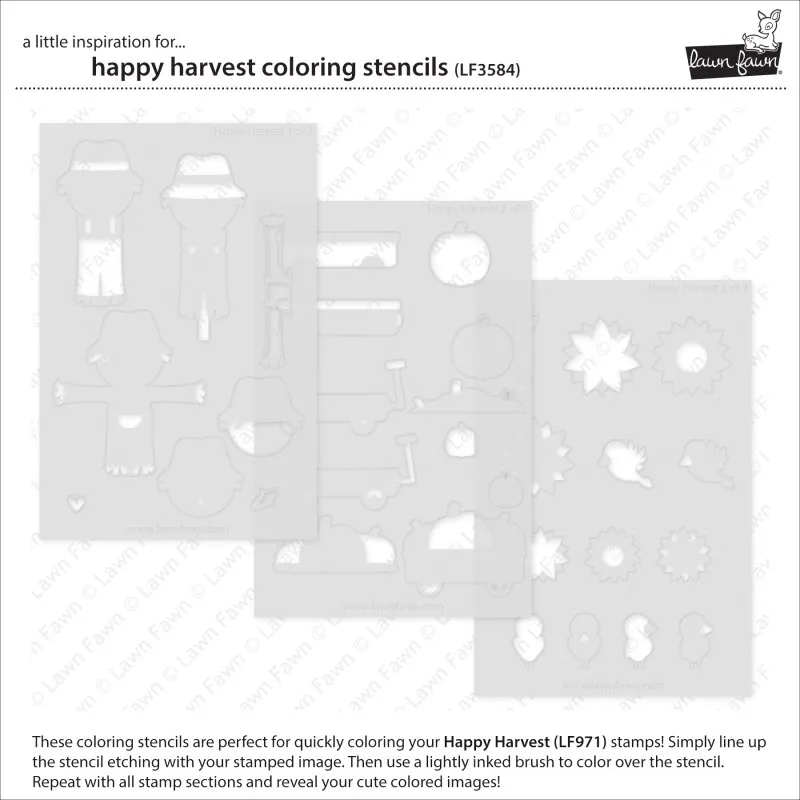 Happy Harvest Coloring Stencils Lawn Fawn 1