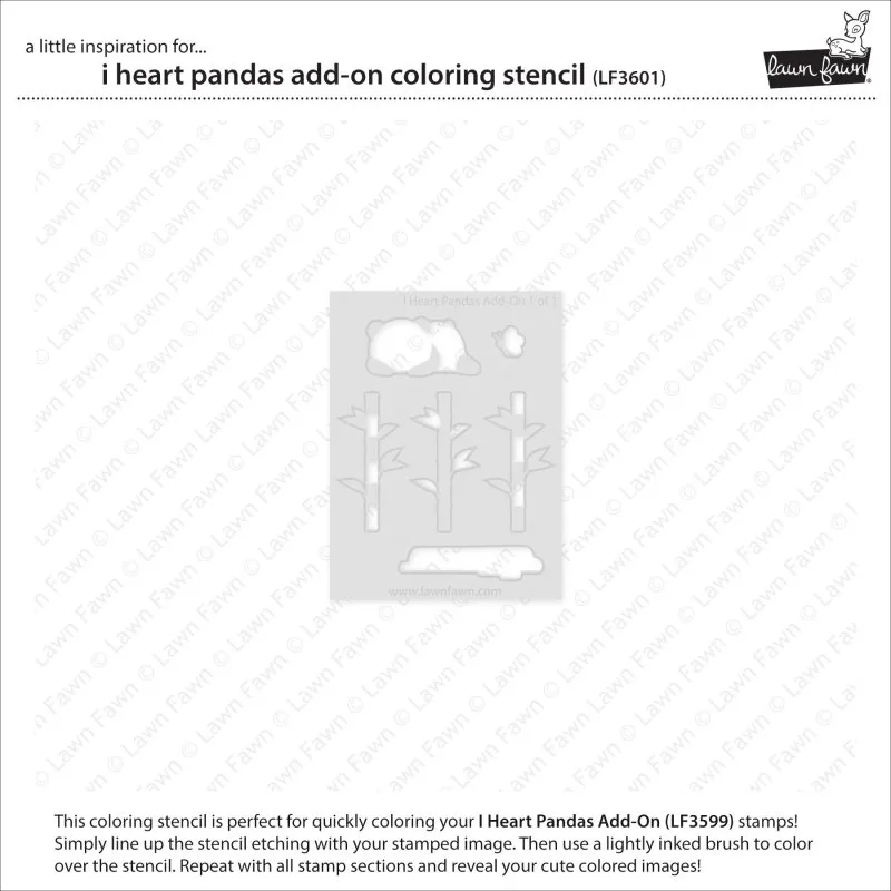 I Heart Pandas Add-On Coloring Stencils Lawn Fawn 1