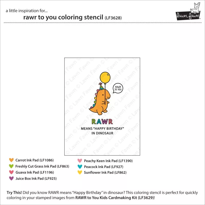 Rawr To You Coloring Stencils Lawn Fawn 3