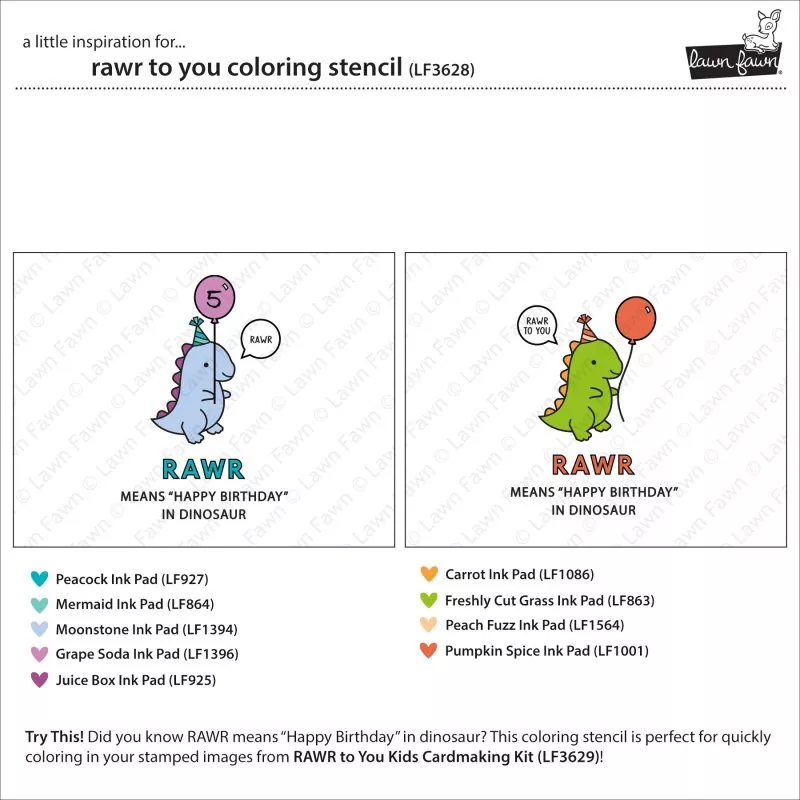 Rawr To You Coloring Stencils Lawn Fawn 4
