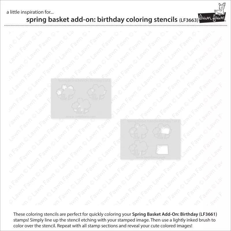 Spring Basket Add-On: Birthday Coloring Stencils Lawn Fawn 1