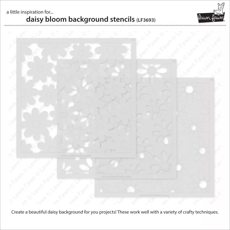 Daisy Bloom Background Stencils Lawn Fawn 1