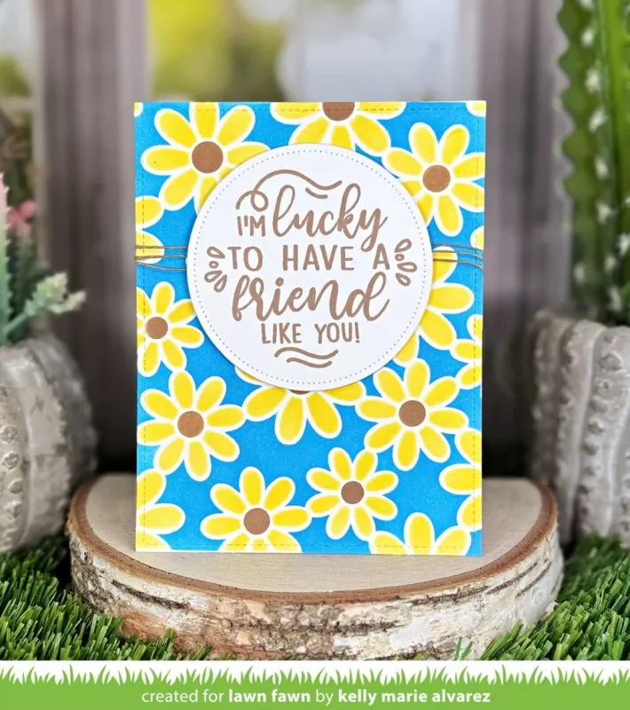 Daisy Bloom Background Stencils Lawn Fawn 2