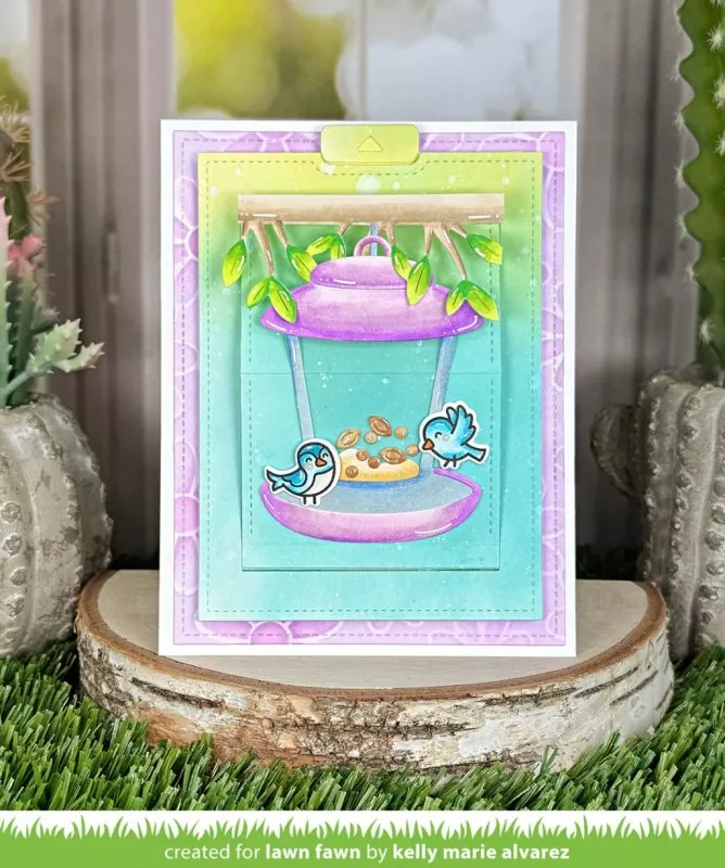 Backyard Bird Feeder Coloring Stencils Lawn Fawn 4
