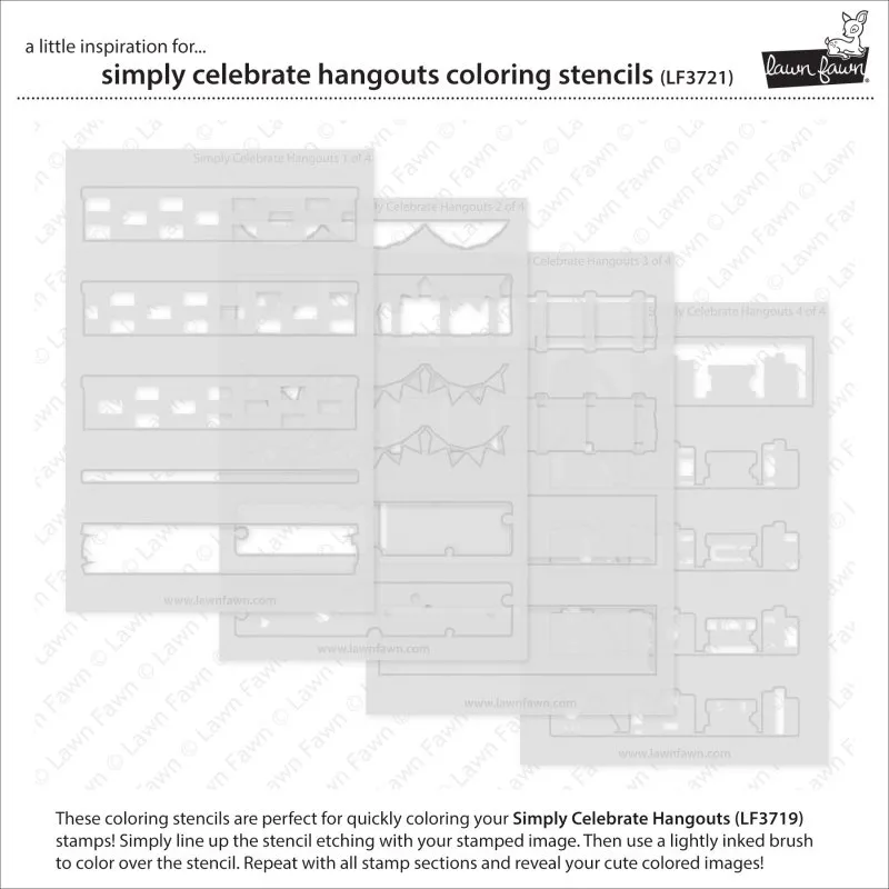 Simply Celebrate Hangouts Coloring Stencils Lawn Fawn 1