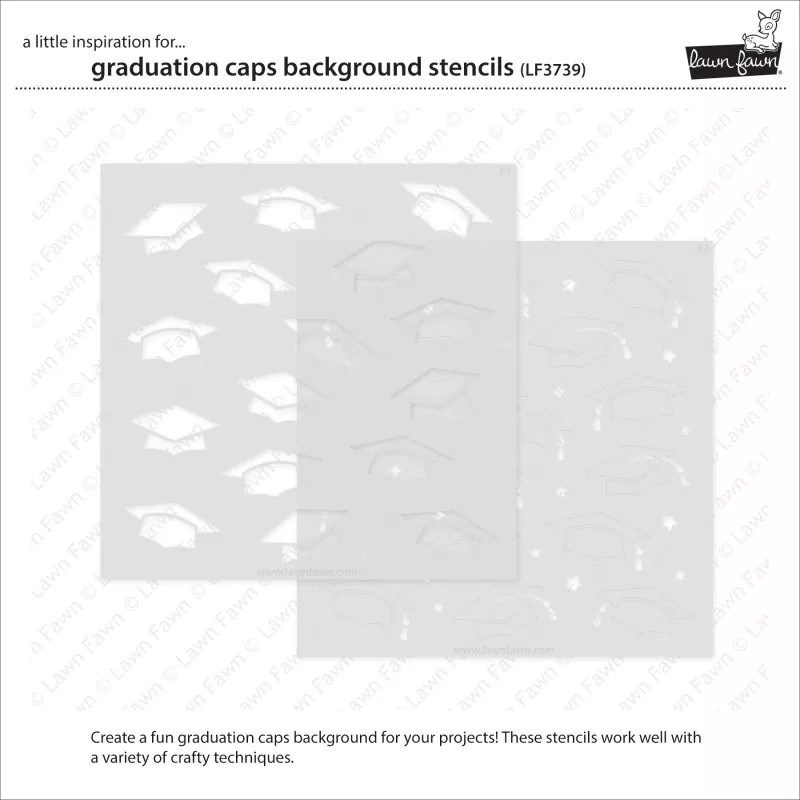 Graduation Caps Background Stencils Lawn Fawn 1