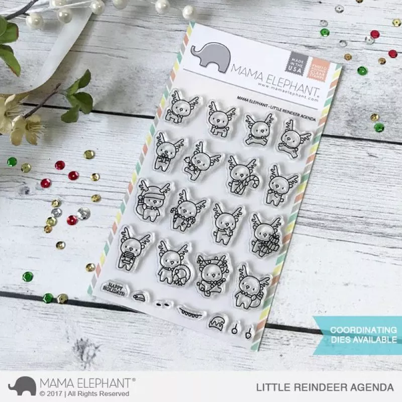 me1709 206 mama elephant clear stamps little reindeer agenda