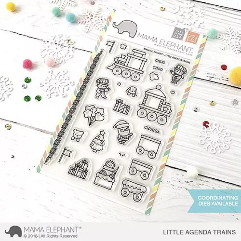 LITTLE AGENDA TRAINS clear stamps mama elephant