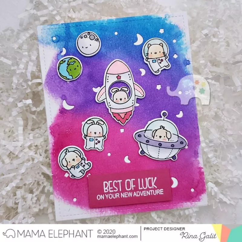 LittleAgendaSpaceship Clear Stamps Mama Elephant 6