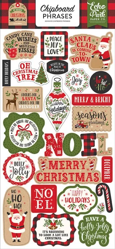 My Favorite Christmas Chipboard Phrases Embellishment Echo Park Paper Co