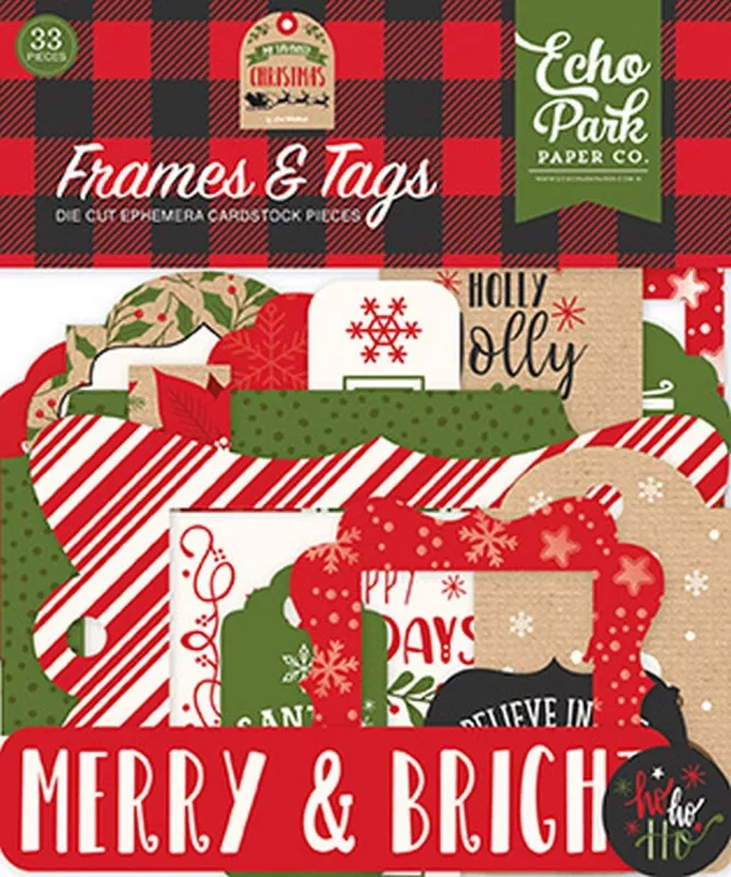 My Favorite Christmas Frames & Tags Die Cut Embellishment Echo Park Paper Co