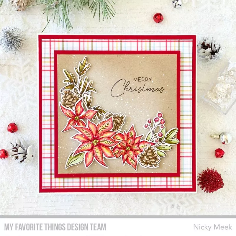 Pretty Poinsettias Clear Stamps My Favorite Things Project 1