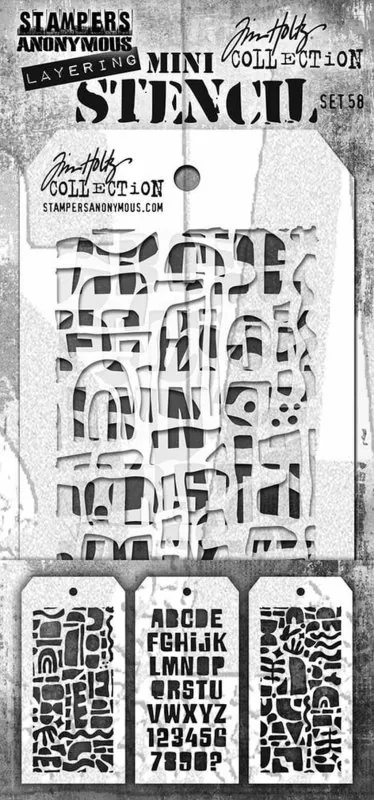 Tim Holtz Mini Stencil Set 58 Stampers Anomymous