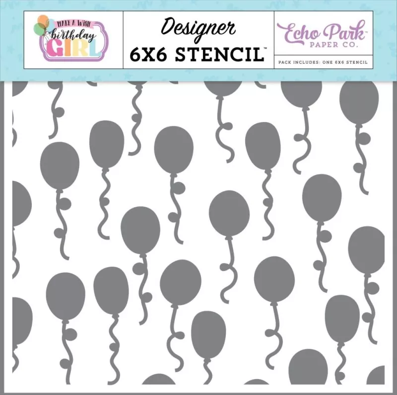 Echo Park Party Balloons 6x6 inch stencil