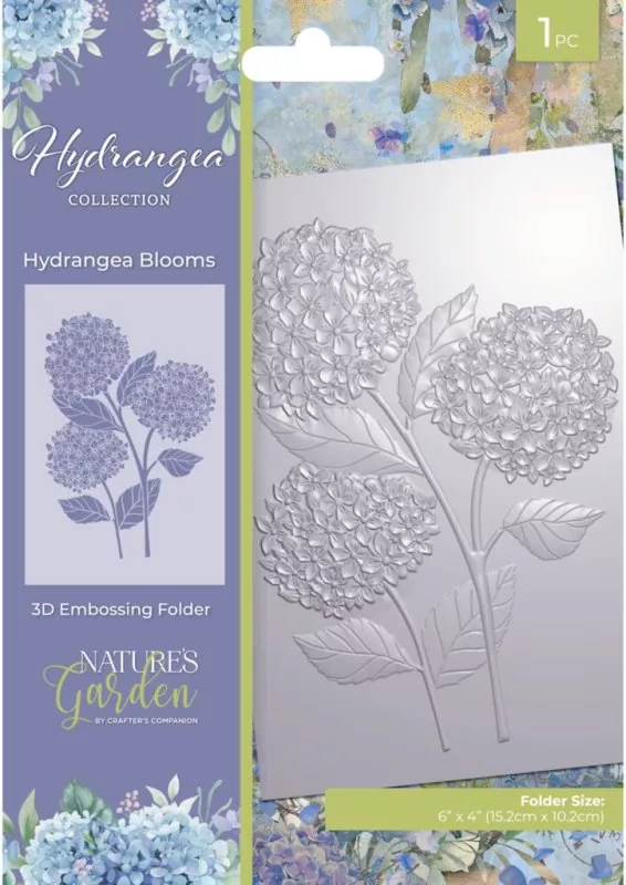 Hydrangea Hydrangea Blooms Embossing Folder crafters companion