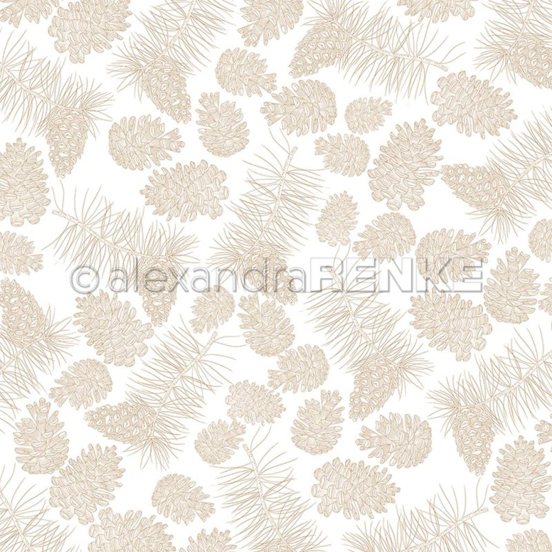 Tannenzweig-Vielfalt Dunkelbeige Alexandra Renke Scrapbookingpaper