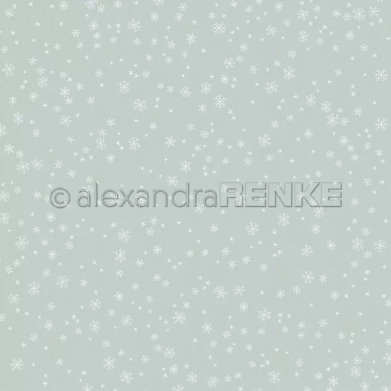 Feines Schneeflocken-Gewimmel auf Jaspisgrün Alexandra Renke Scrapbookingpaper