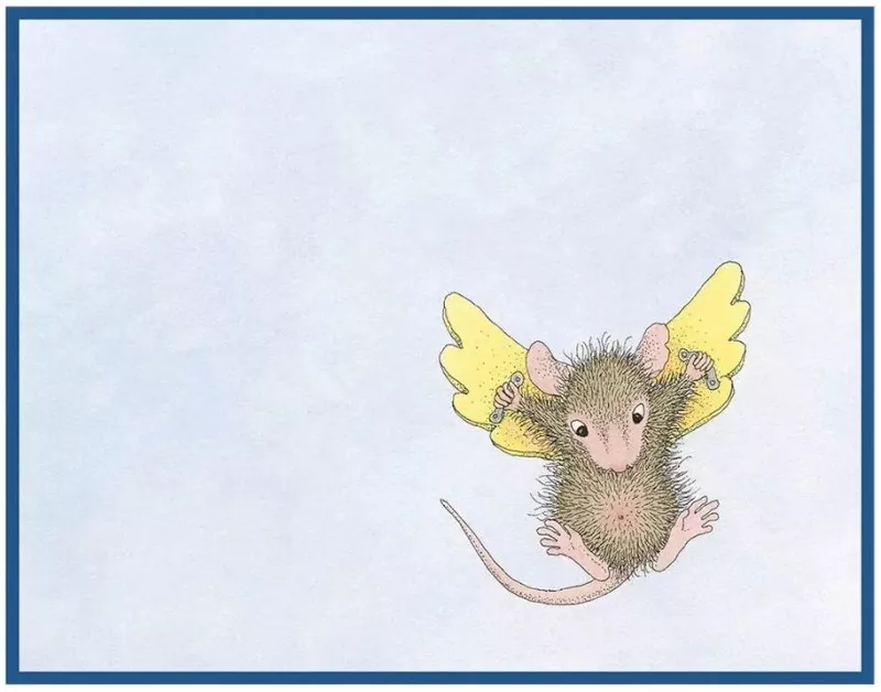 House-Mouse Flying to See You Spellbinders Rubber Stamp 2