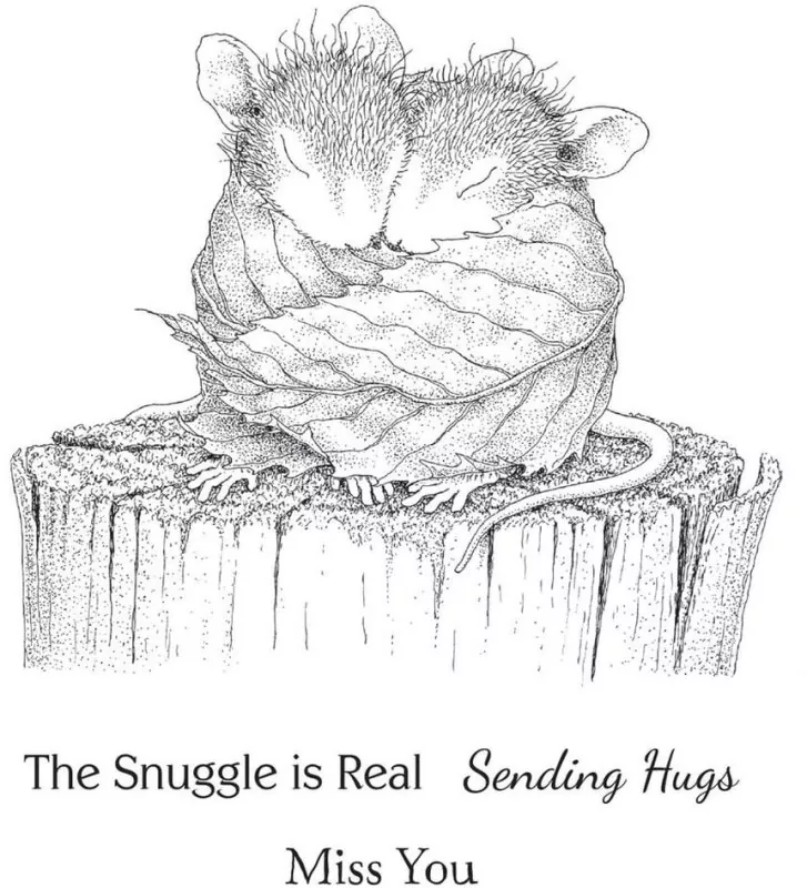 House-Mouse Snuggle Up Spellbinders Rubber Stamp 1