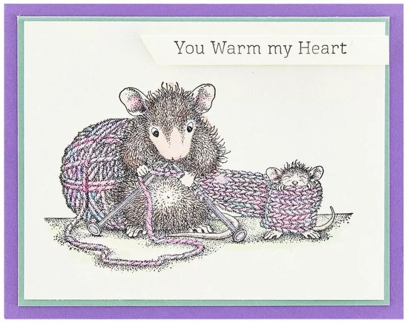 House-Mouse Knit One Spellbinders Rubber Stamp 2