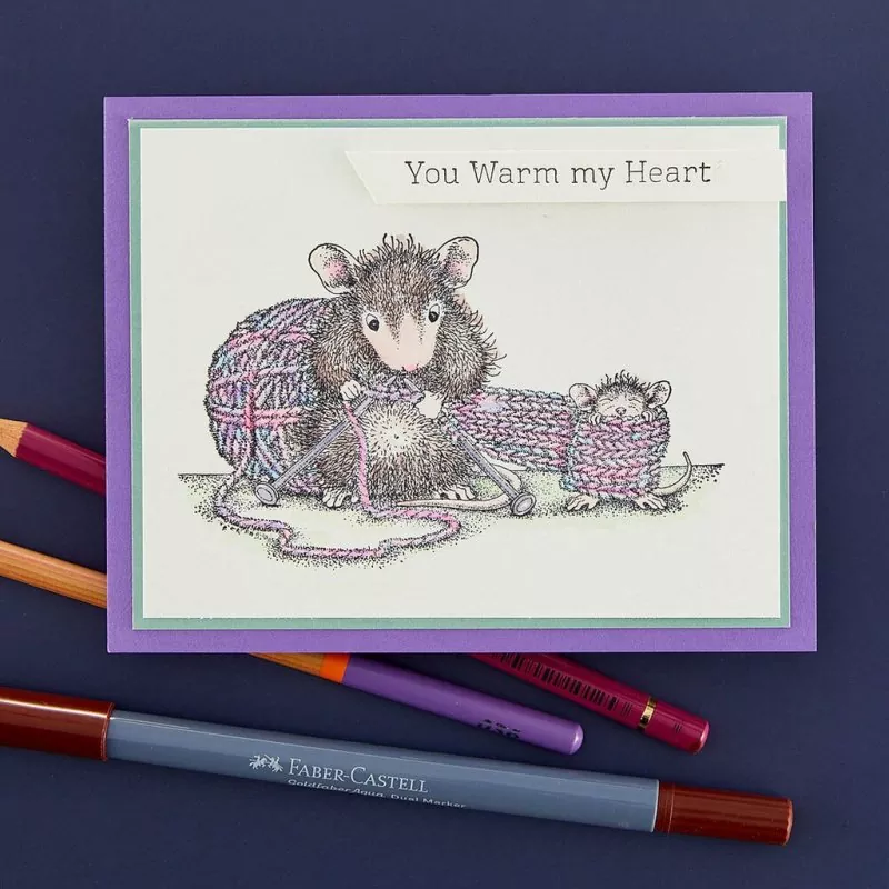 House-Mouse Knit One Spellbinders Rubber Stamp 3