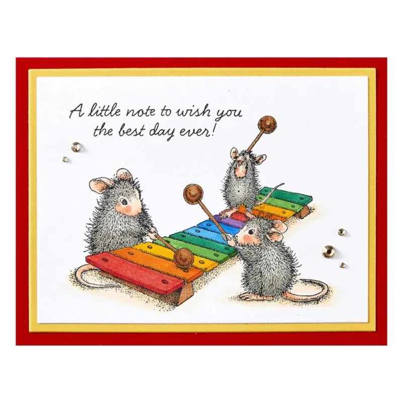 House-Mouse Rare Bloom Music To My Ears Spellbinders Rubber Stamp 1 House-Mouse Rare Bloom Music To My Ears Spellbinders Rubber Stamp 1