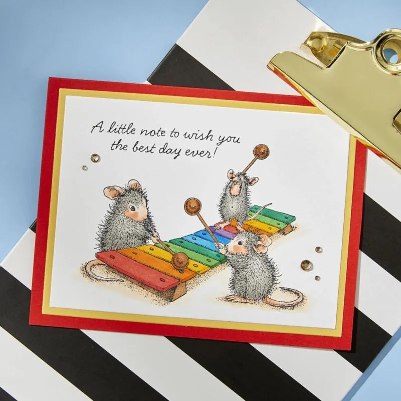 House-Mouse Rare Bloom Music To My Ears Spellbinders Rubber Stamp 2 House-Mouse Rare Bloom Music To My Ears Spellbinders Rubber Stamp 2